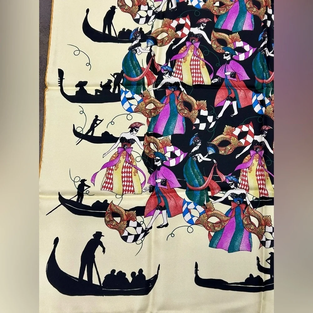 Dolce & Gabbana “Venezia” Silk Scarf – Venetian Masquerade Print (26.5”)